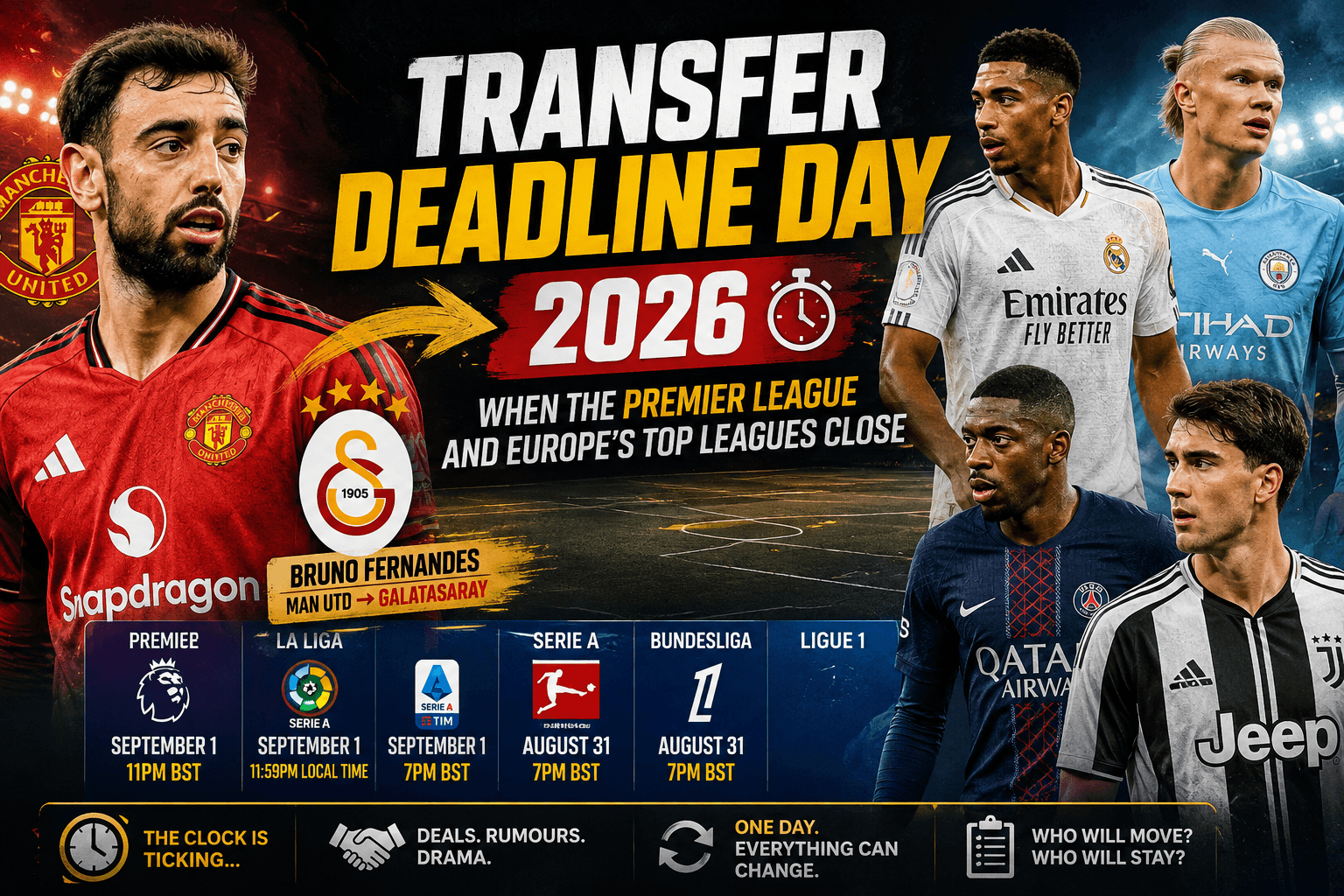 Transfer Deadline Day 2026: When the Premier League and Europe’s Top Leagues Close